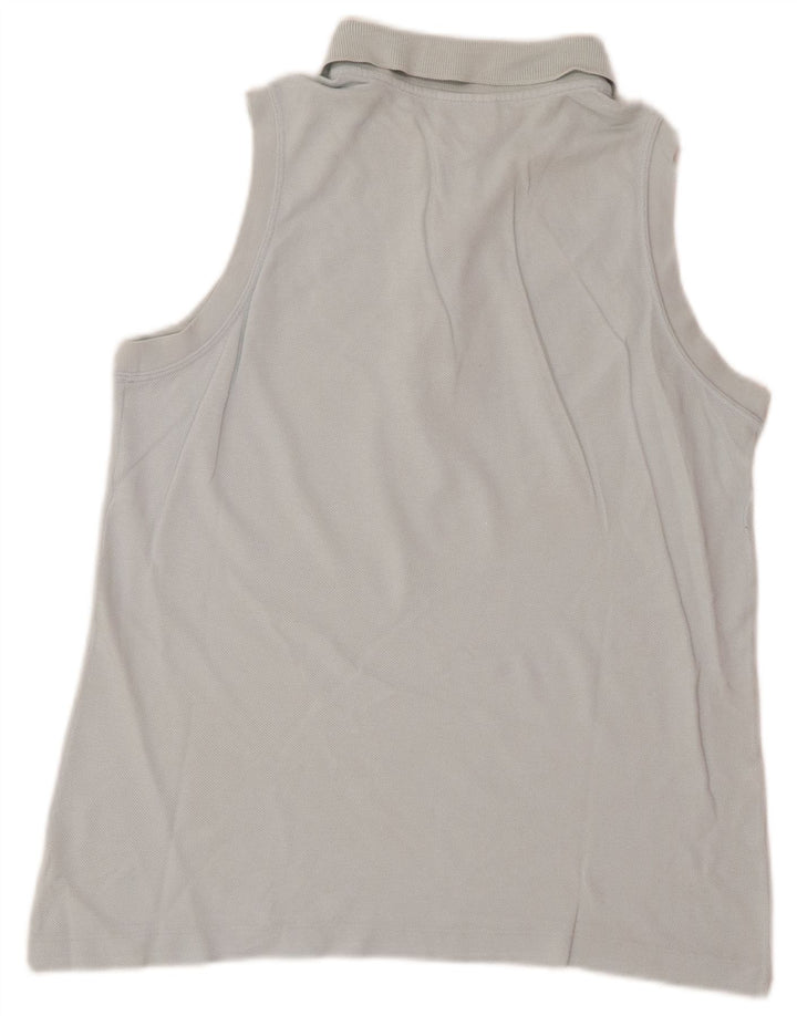 Camisa polo feminina sem mangas Lacoste tamanho 40 algodão azul médio