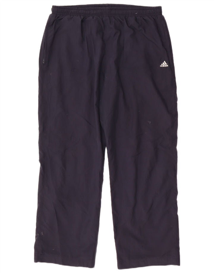 Calça de treino masculina Adidas grande poliéster azul marinho