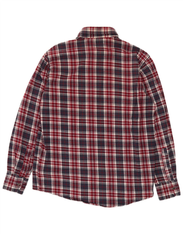 Camisa masculina de flanela SEA BARRIER pequena xadrez vermelha de algodão