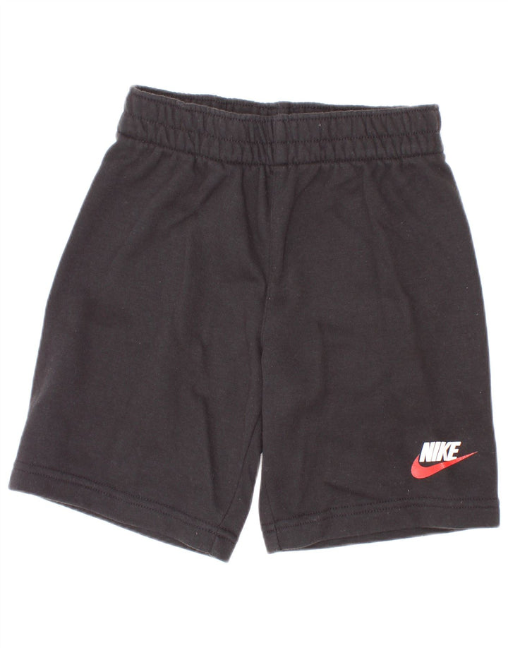 Shorts esportivos Nike Boys 4-5 anos pequenos de algodão preto