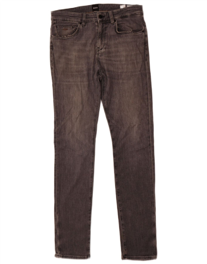 Hugo Boss Mens Slim Jeans Médio Algodão Cinza
