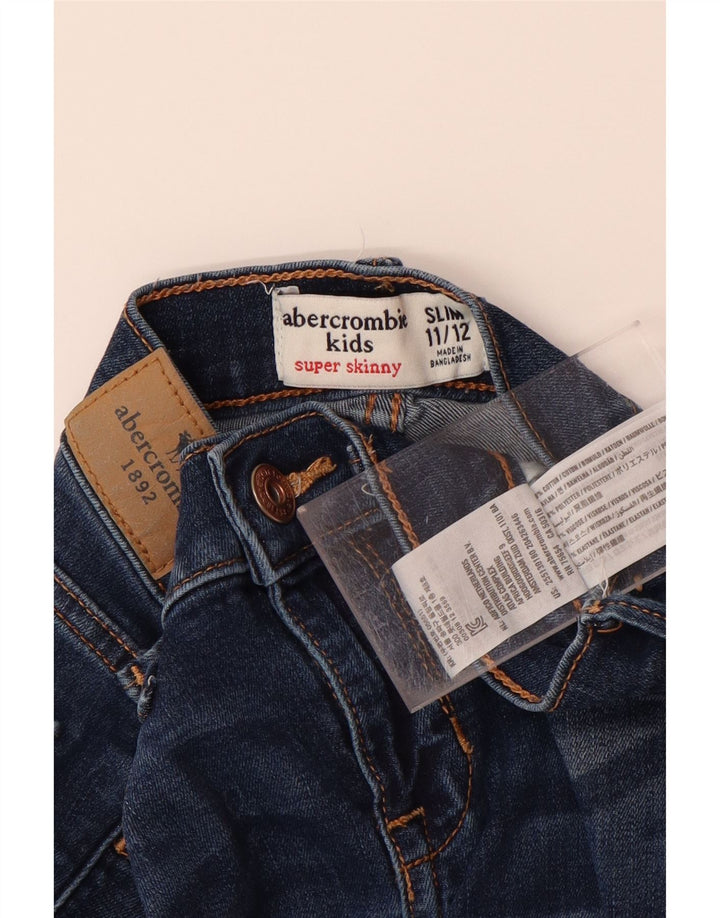 ABERCROMBIE & FITCH Jeans Super Skinny para meninos 11-12 anos W24 L26 Azul