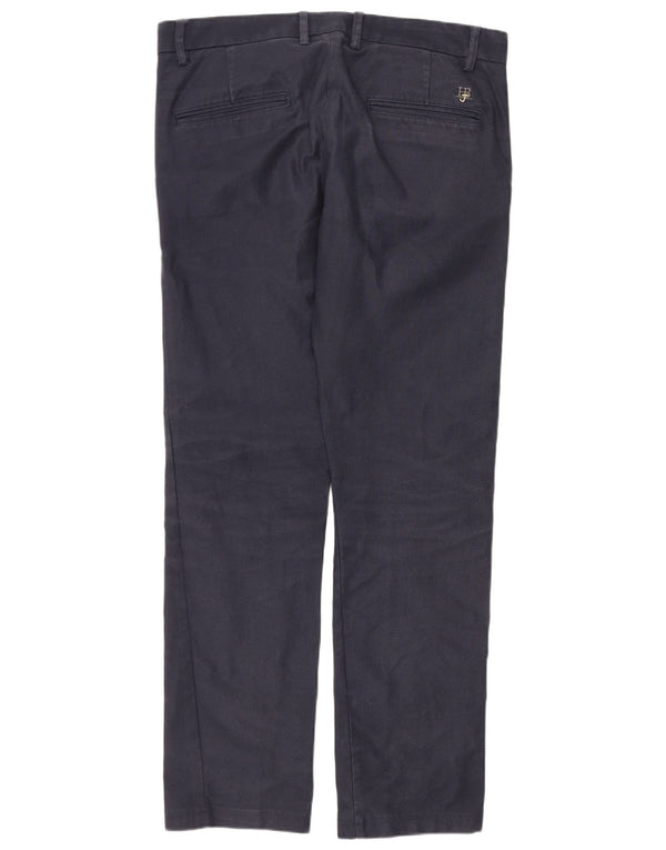 Calça chino reta masculina Harmont & Blaine IT 46 pequena W32 L29 azul marinho