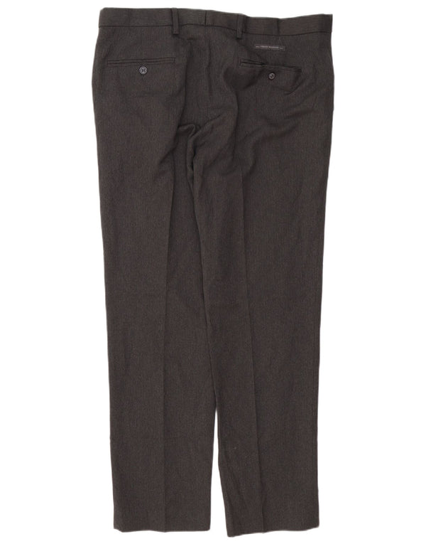 Calça Chino masculina Marks & Spencer sob medida W36 L31 poliéster cinza