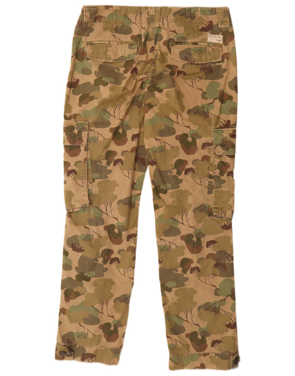 Calça cargo feminina reta Tommy Hilfiger W31 L32 camuflagem cáqui