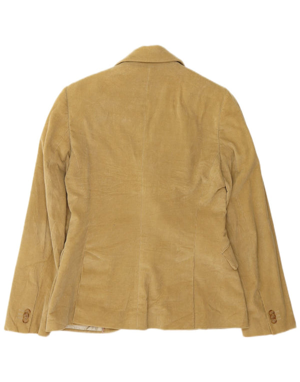 Jaqueta blazer feminina de veludo com 2 botões Massimo Dutti UE 42 grande bege
