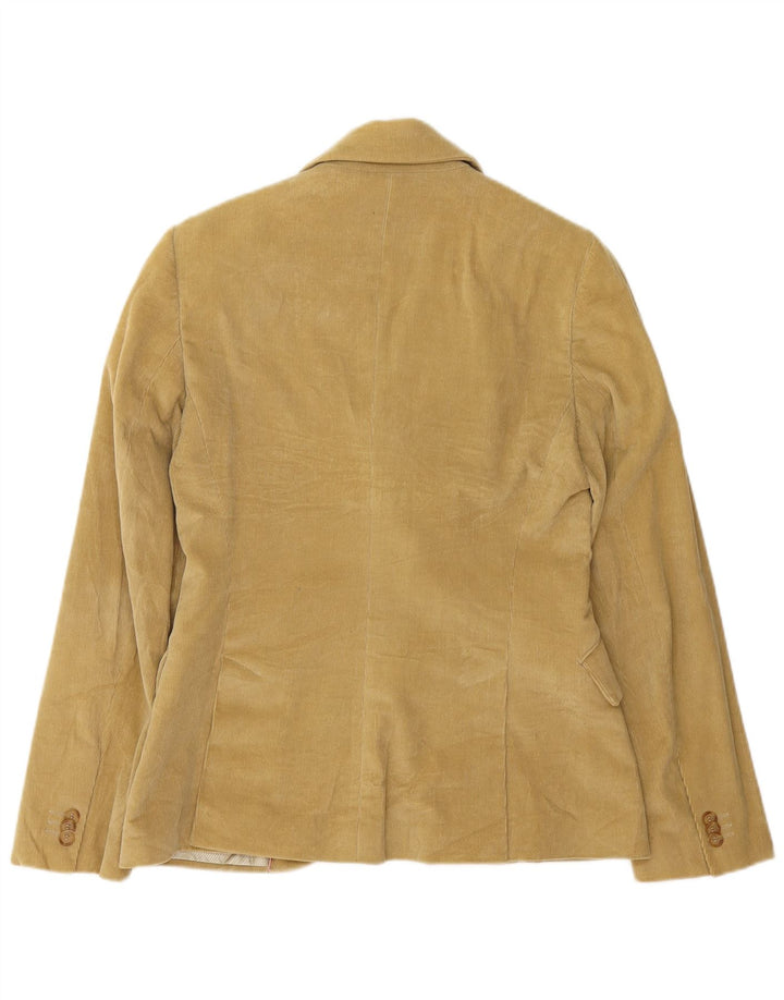Jaqueta blazer feminina de veludo com 2 botões Massimo Dutti UE 42 grande bege