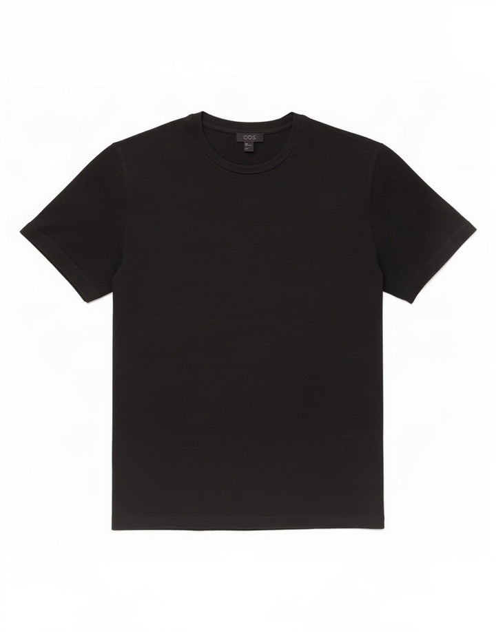 Cos Camiseta masculina top pequeno algodão preto