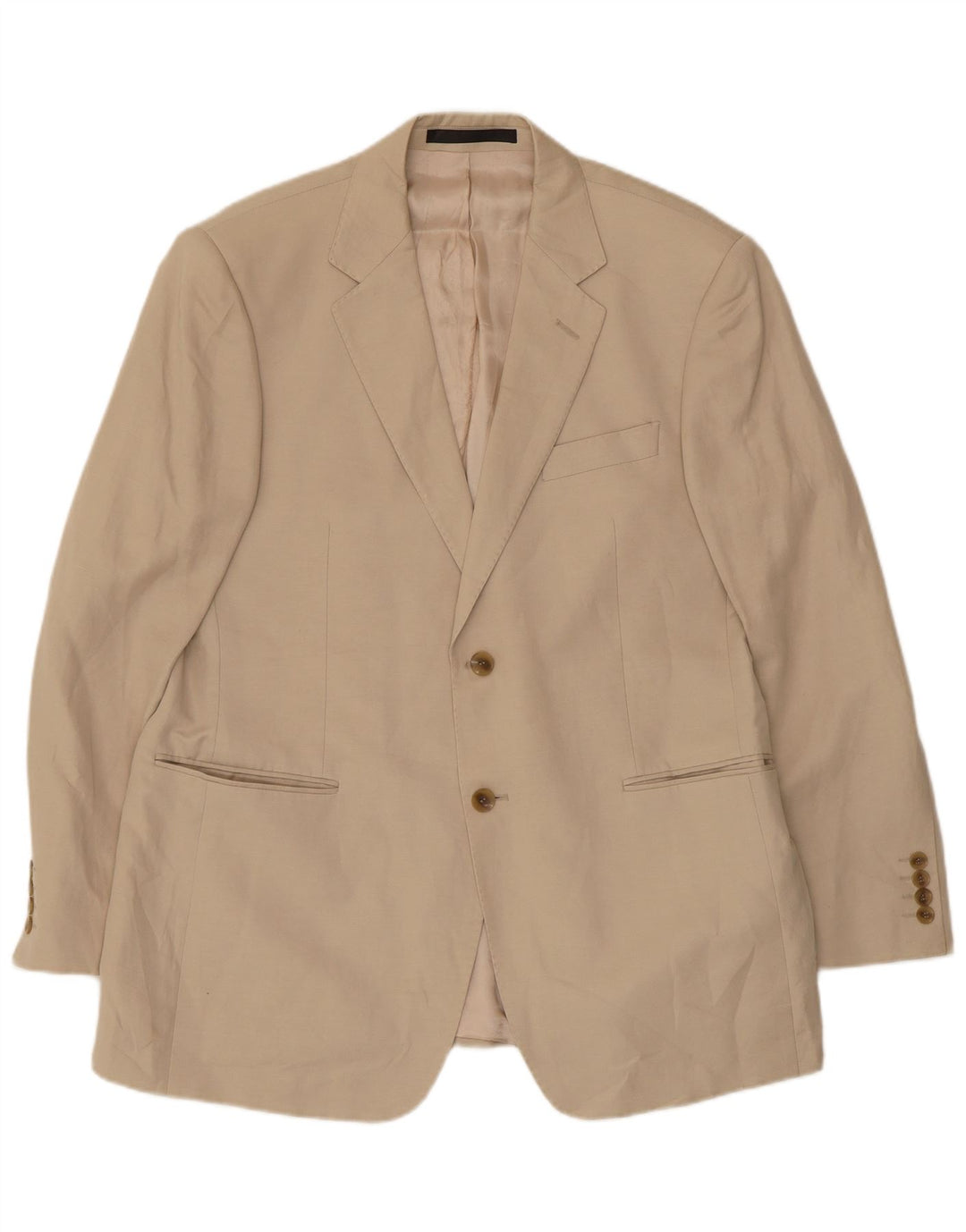 Jaqueta blazer masculina de 2 botões MARKS & SPENCER Reino Unido 42 grande seda bege