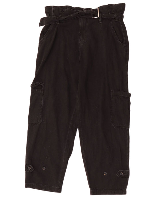 All Saints Cargo Tapered Jeans Feminino Reino Unido 12 Médio W32 L27 Algodão Preto
