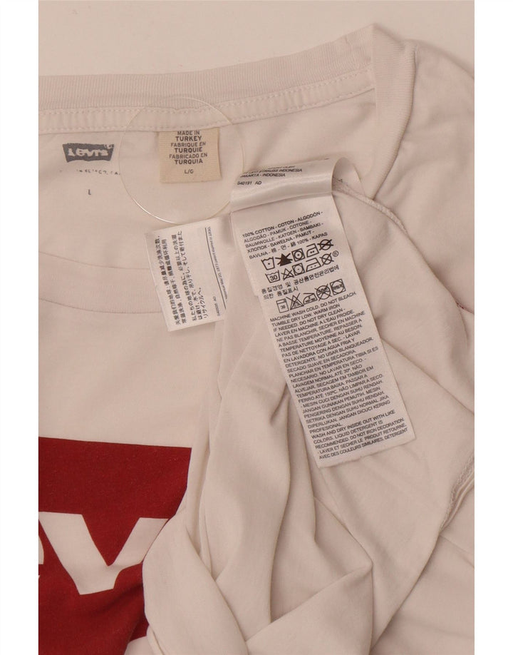 Camiseta gráfica masculina Levi's Top grande de algodão branco