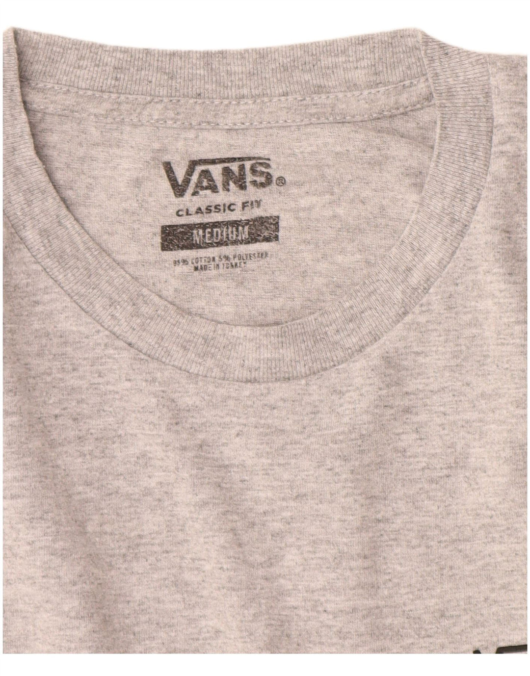 Camiseta masculina Vans Classic Fit Top cinza médio colorblock algodão