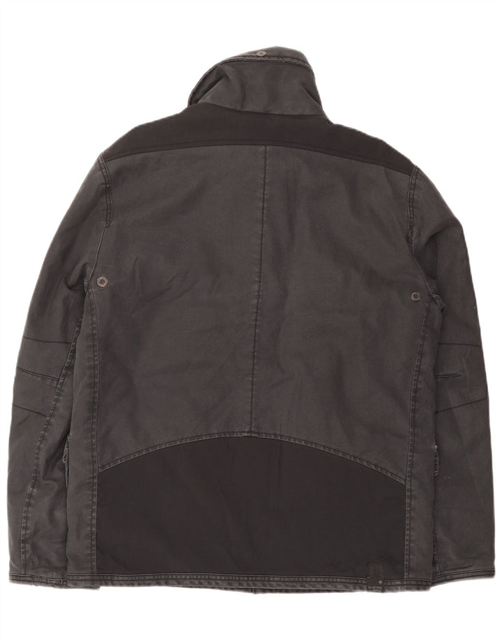 Jaqueta utilitária masculina G-Star UK 40 grande algodão cinza
