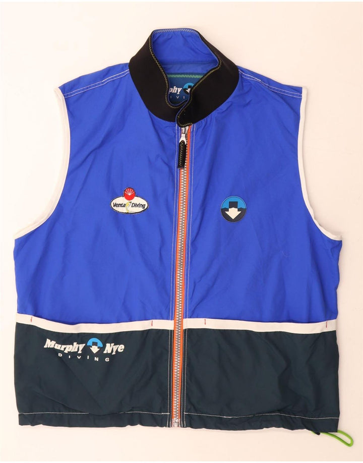Colete gráfico masculino Murphy & Nye UK 42 XL azul colorblock poliamida
