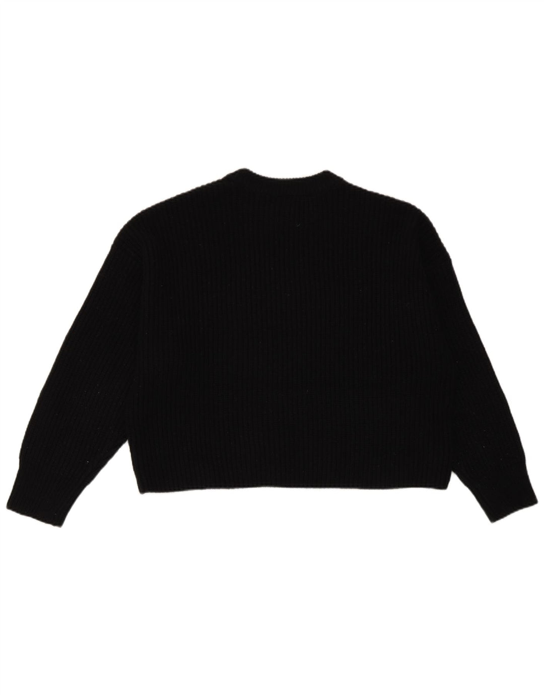 Zara Suéter feminino cropped oversized com gola redonda Reino Unido 10 pequeno preto