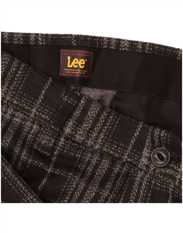 Calça Chino Feminina Lee US 10 Grande W30 L30 Poliéster Xadrez Preto