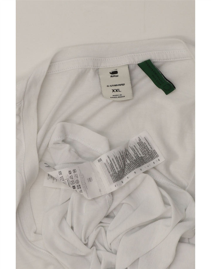 Camiseta masculina G-Star Top 2XL algodão branco