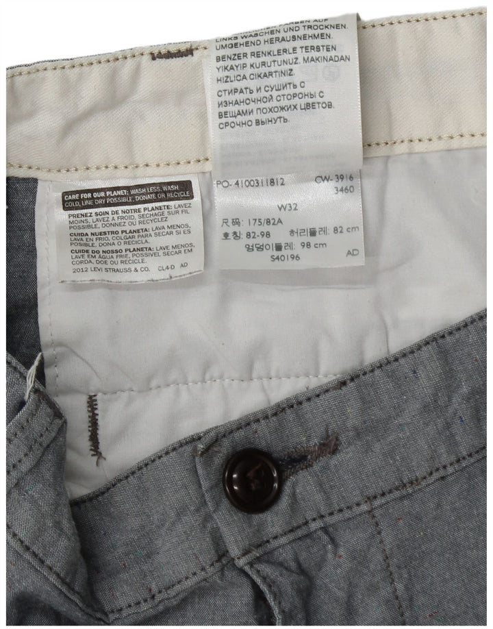 Dockers Mens Chino Shorts W32 Algodão Cinza Médio