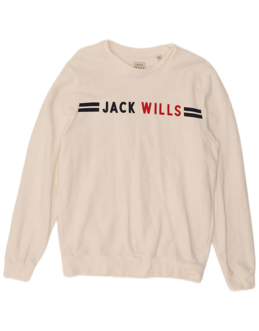 JACK WILLS moletom gráfico masculino jumper grande algodão branco