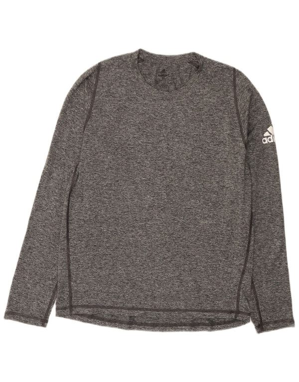 Adidas Mens Aeroready Top Manga Longa Cinza Médio Flecked