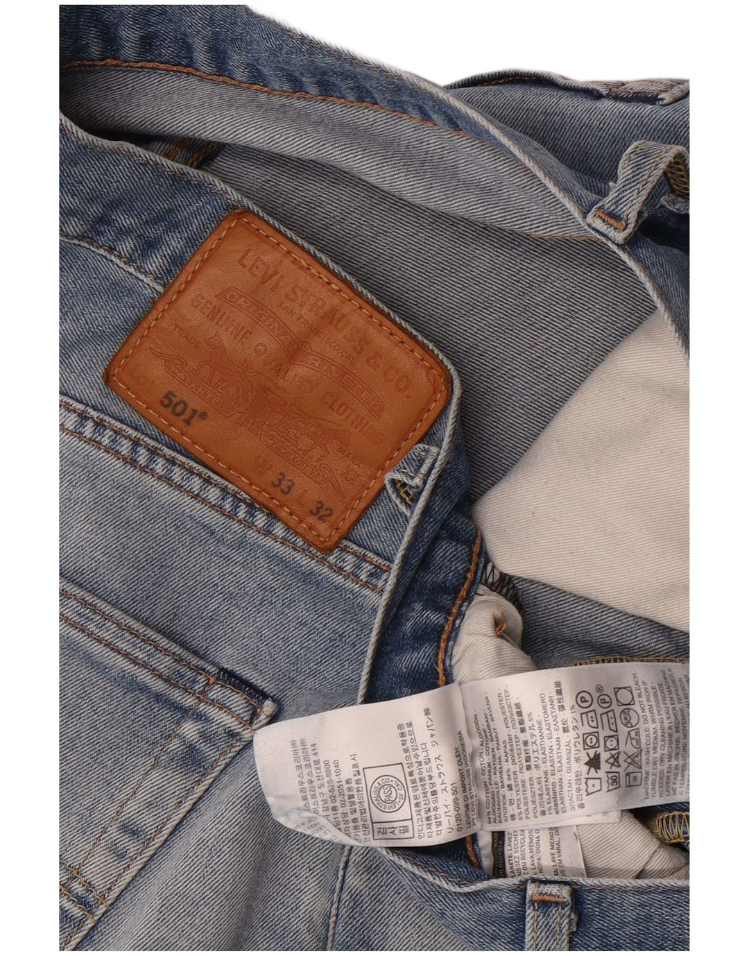 Levi's Masculino 501 Straight Jeans W33 L32 Azul Algodão