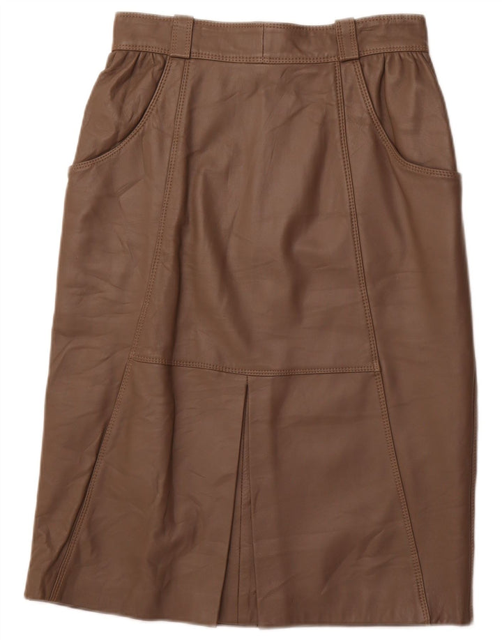 Saia reta feminina VINTAGE W28 marrom médio