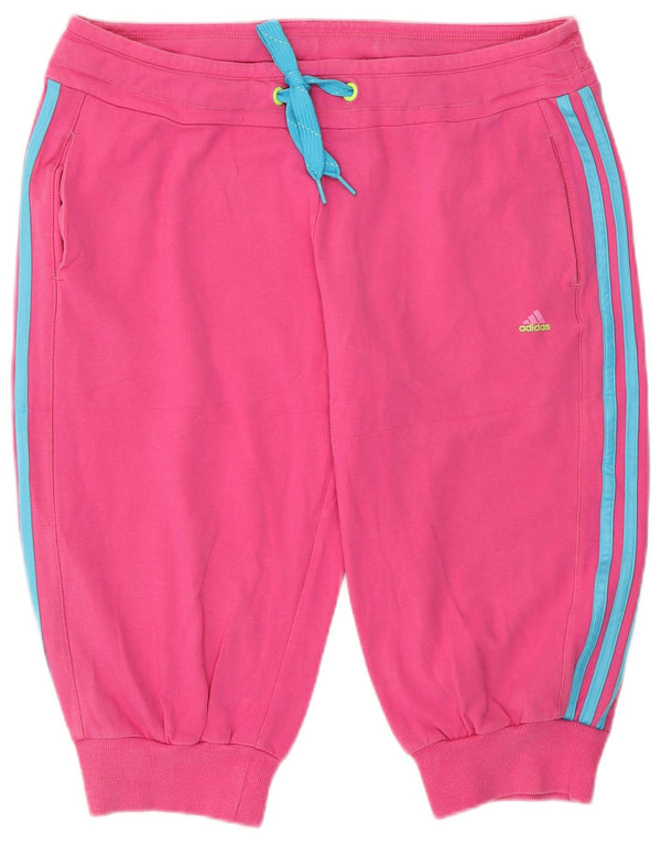 ADIDAS Womens Bermuda Sport Shorts UK 16 Grande Algodão Rosa