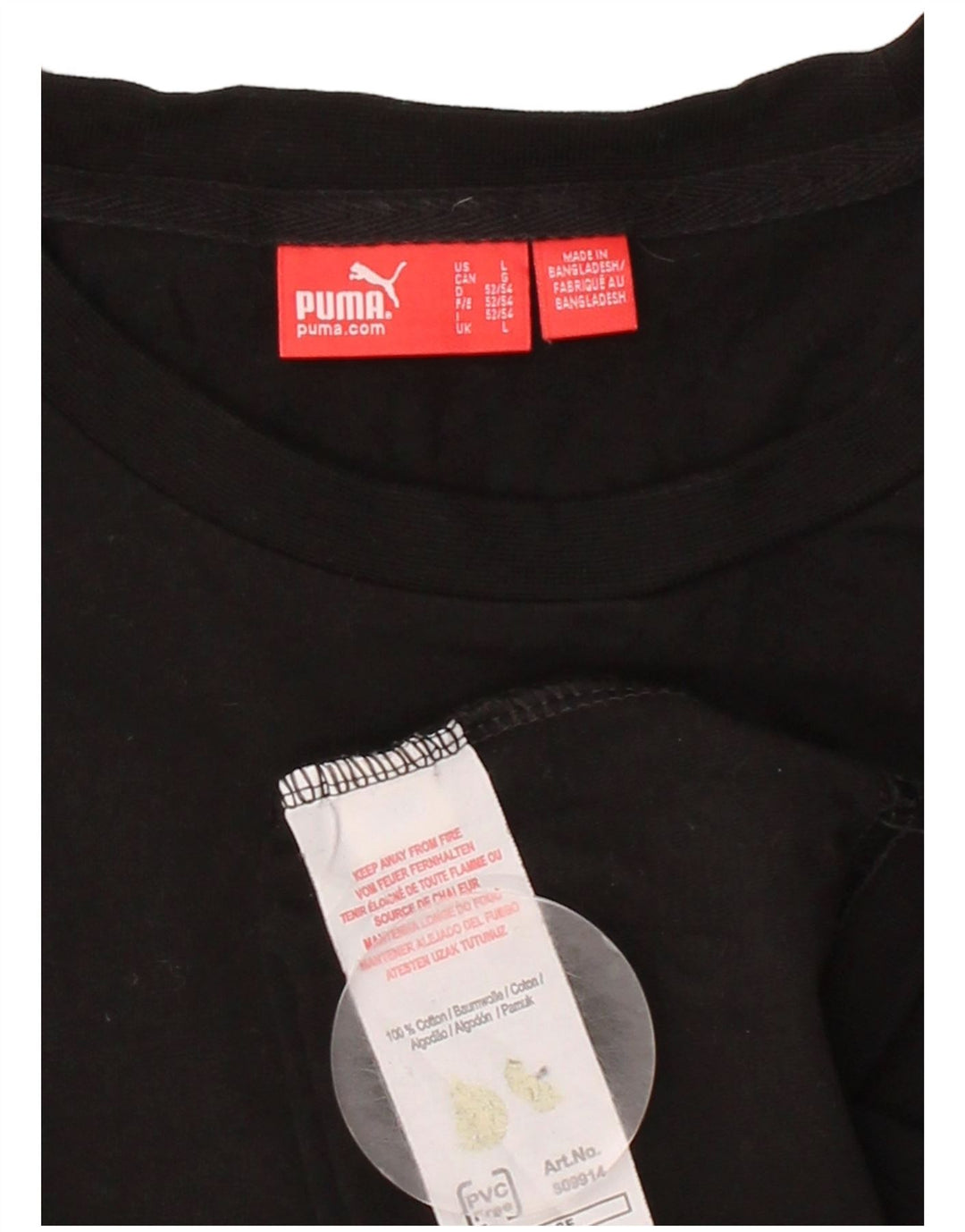 Camiseta masculina PUMA grande algodão preto