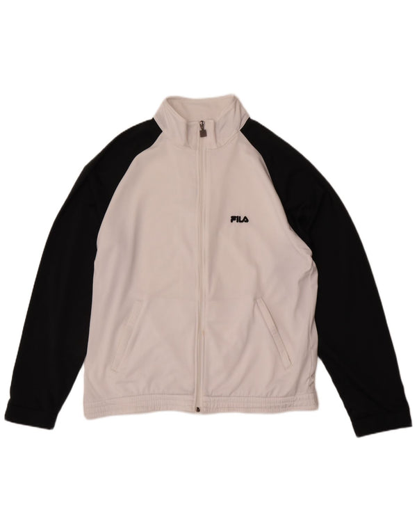 Fila Mens Tracksuit Top Jacket Médio Branco Colourblock Poliéster