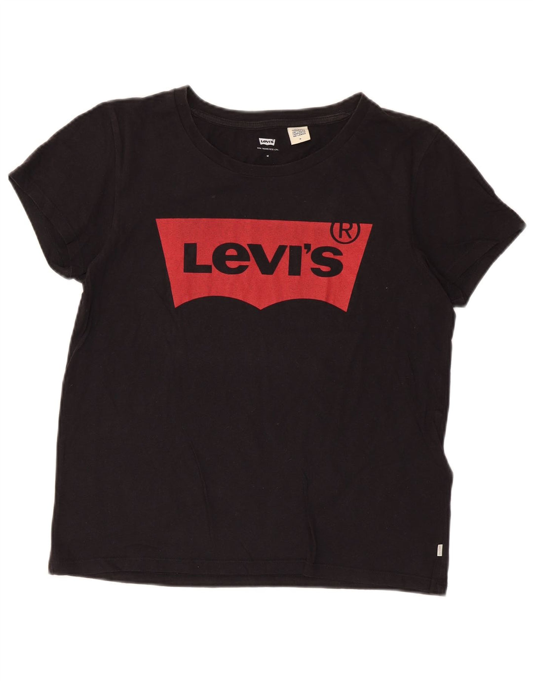 Camiseta feminina gráfica Levi's Top UK 14 médio algodão preto
