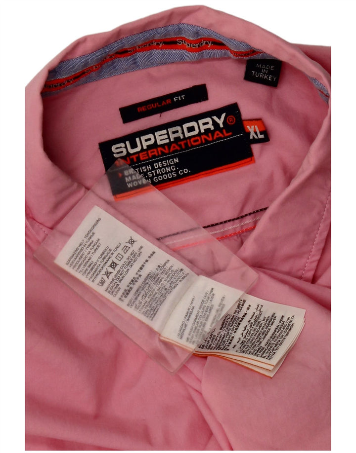 Camisa masculina Superdry manga curta regular fit XL rosa algodão