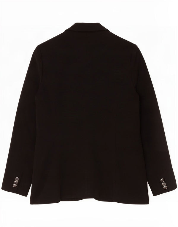 Reiss Womens 1 Button Blazer Jacket UK 10 Small Black Acetate