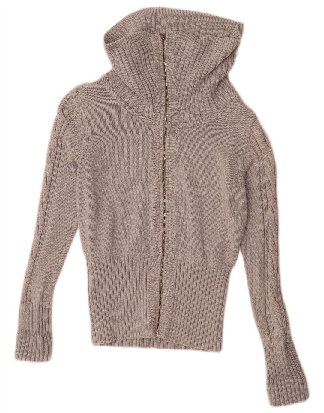 Suéter cardigã feminino com zíper completo Tommy Hilfiger Reino Unido 14 médio cinza