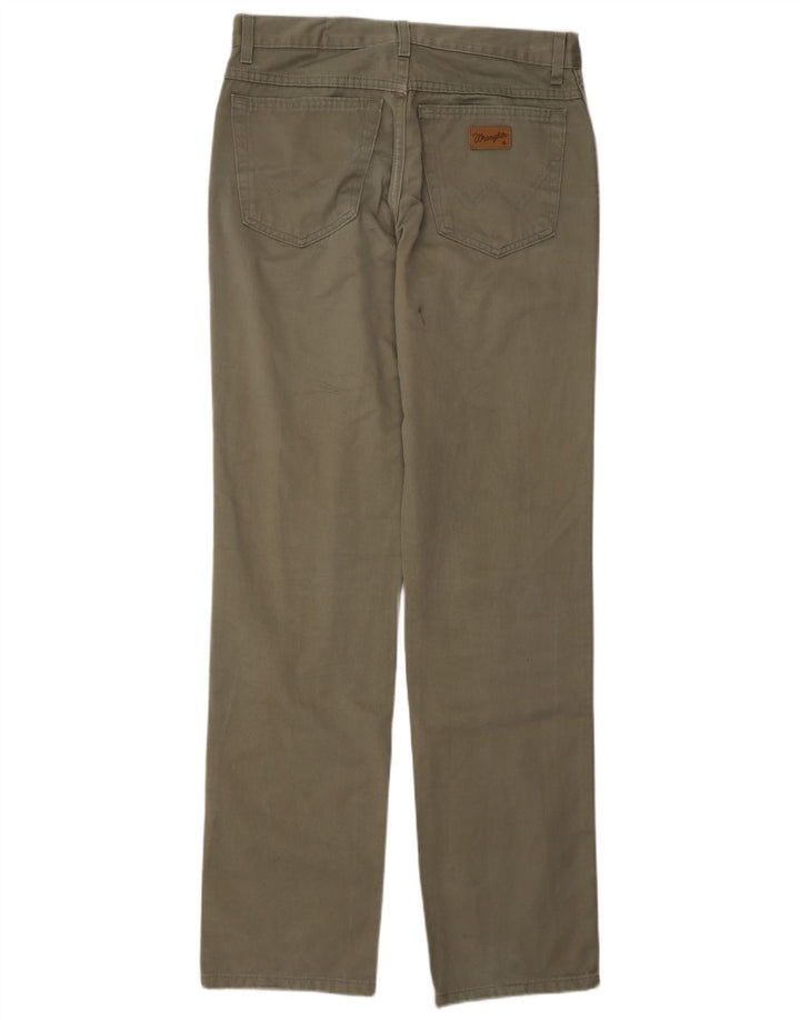 Calça casual reta Texas WRANGLER masculina W32 L34 algodão cáqui