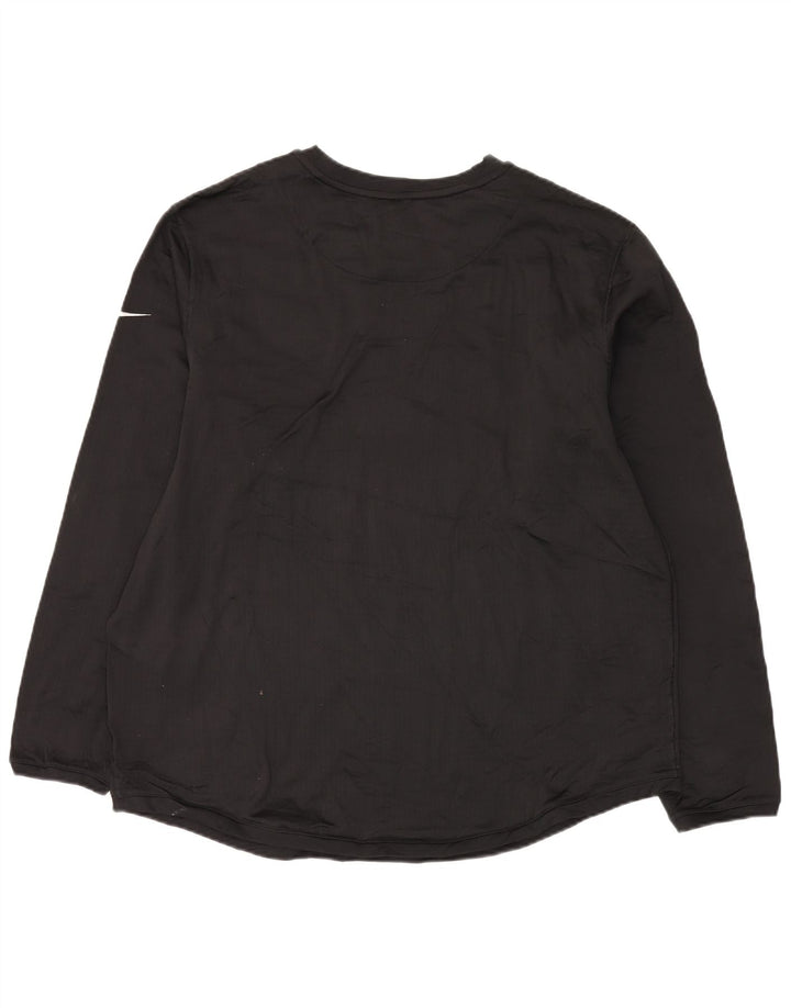 Top gráfico feminino Nike manga comprida UK 20 2XL preto poliéster