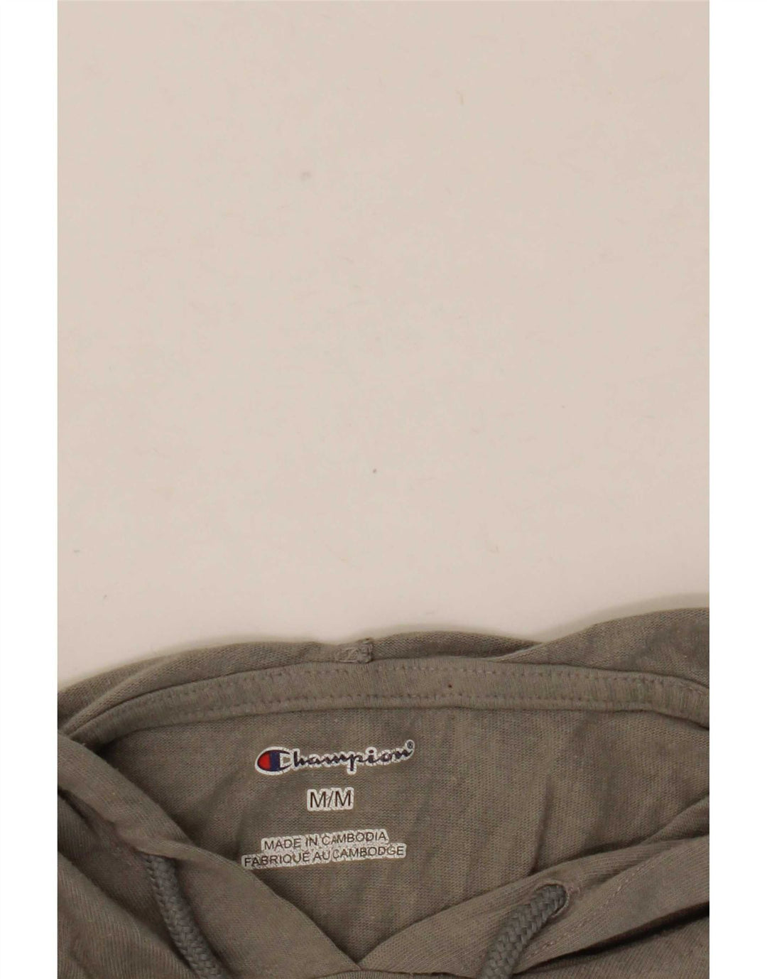 Champion masculino com capuz gráfico top manga comprida cinza médio