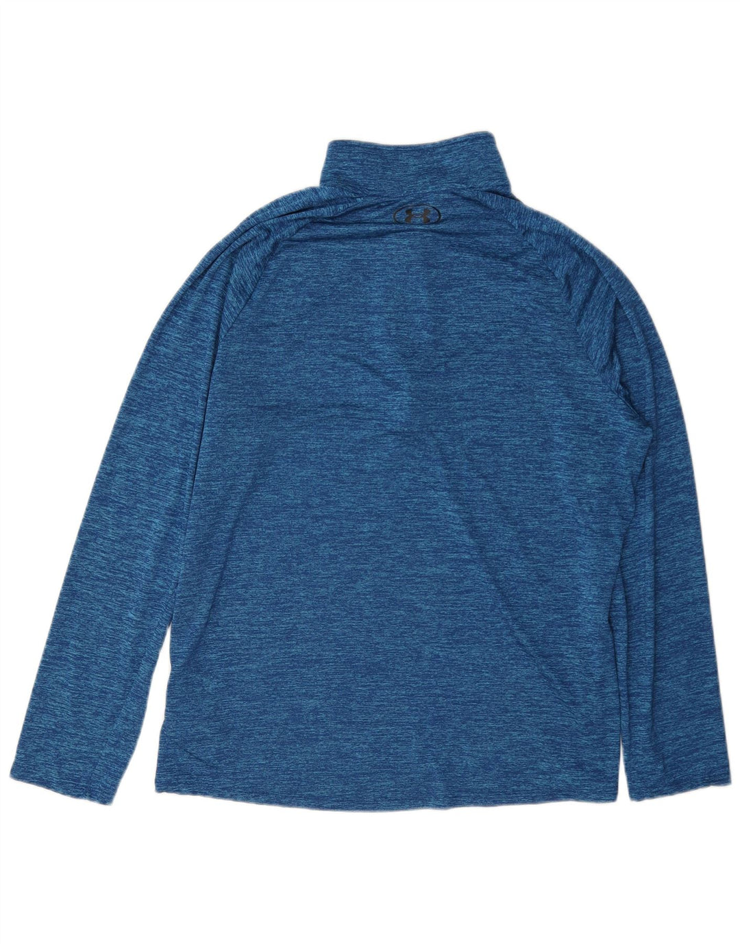 Under Armour Mens Zip Neck Pulôver Treino Top Grande Azul Salpicado