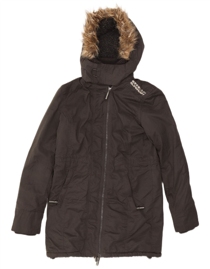 Jaqueta Parka Masculina Superdry Graphic com Capuz UK 38 Poliéster Cinza Médio