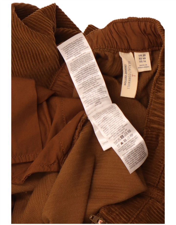 Calça feminina reta de veludo SEASALT CORNWALL Reino Unido 20 2XL W40 L28 marrom