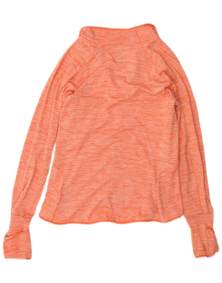 Nike Womens Dri Fit Pullover Treino Top UK 14 Medium Orange Flecked
