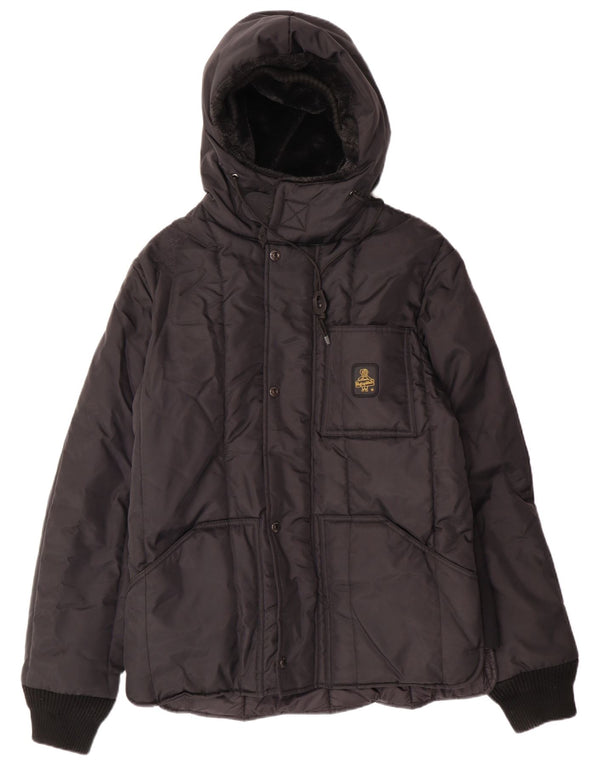 Refrigiwear Mens Hooded Padded Jacket UK 52 Large Black Polyamide Winter