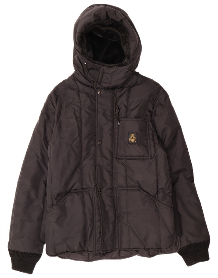 Jaqueta masculina acolchoada com capuz Refrigiwear UK 52 grande inverno de poliamida preta