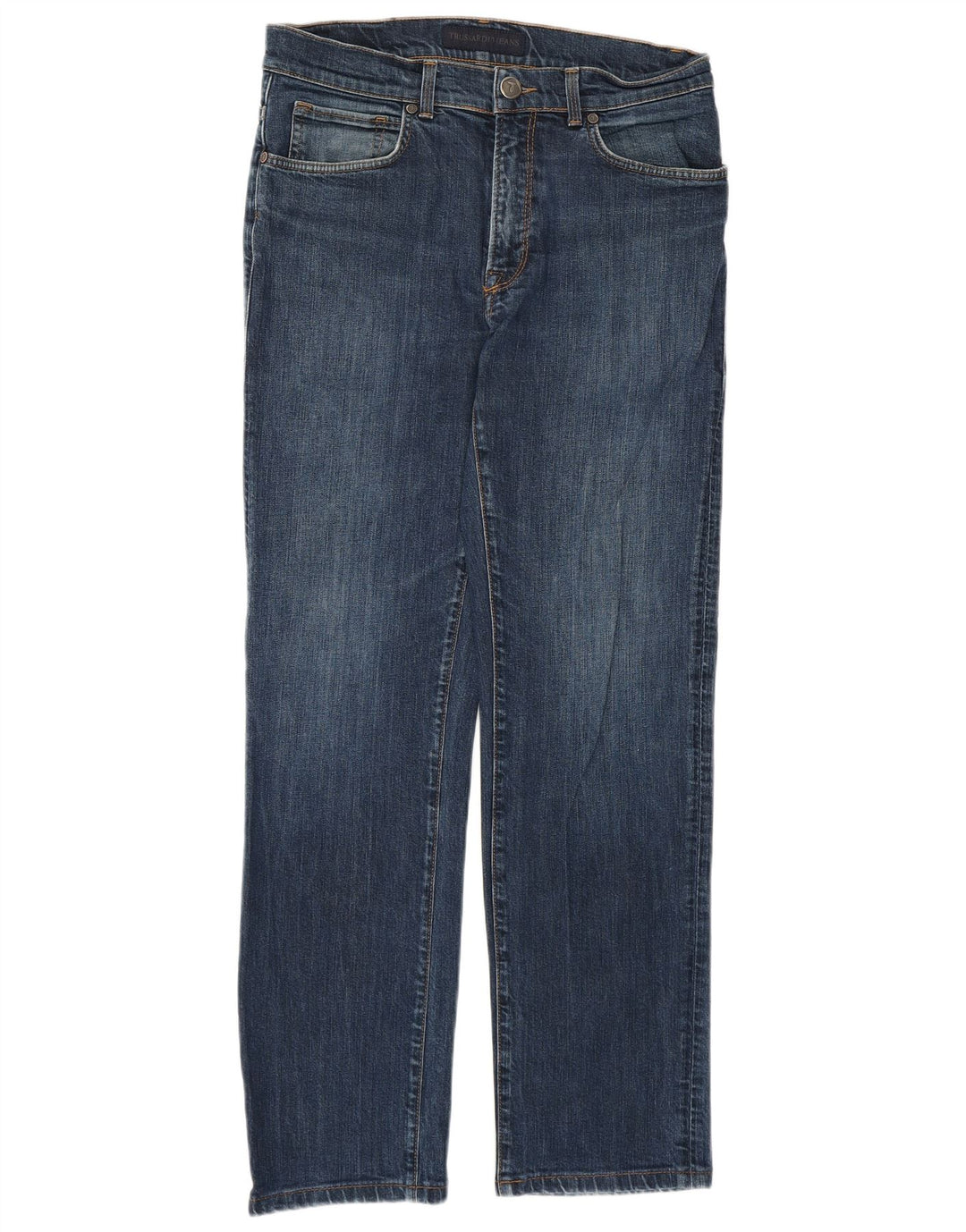 Jeans retos femininos Trussardi W32 L29 algodão azul