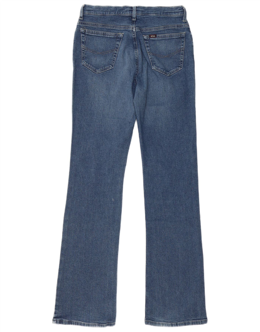 Rifle feminino bootcut jeans W31 L33 azul marinho algodão