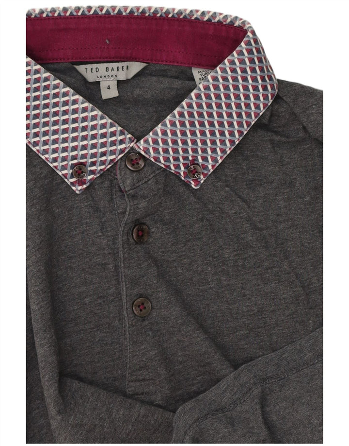 Camisa polo masculina Ted Baker tamanho 4 grande cinza