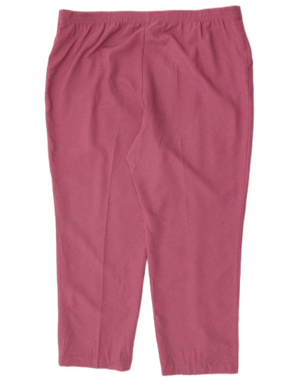Calça feminina casual justa Marks & Spencer Reino Unido 20 2XL W40 L27 rosa xadrez