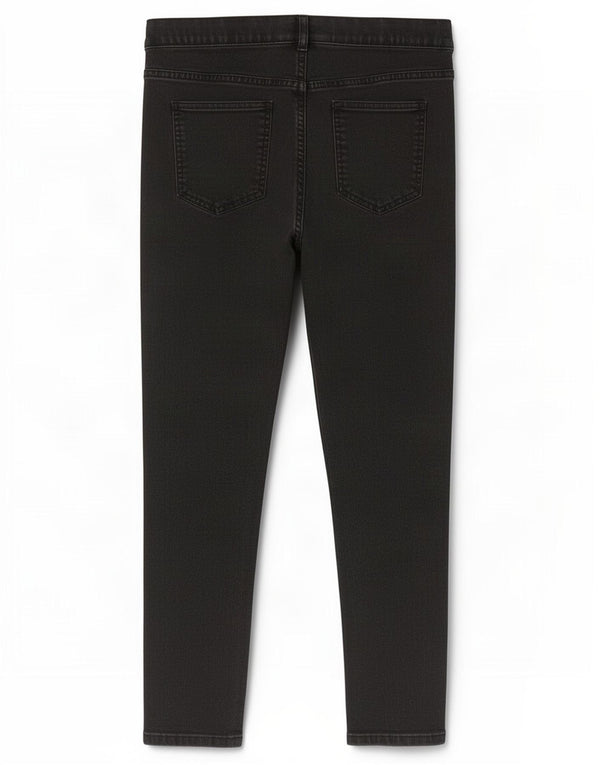 Calça jeans feminina Marks & Spencer UK 16 grande W34 L24 algodão preto