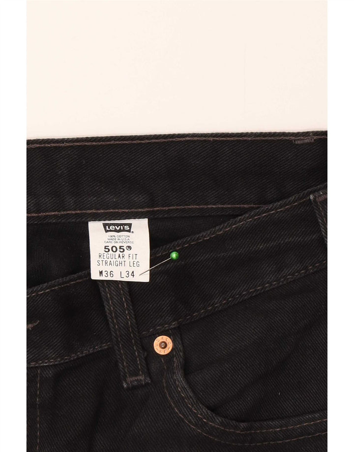 Calça Jeans Levis Masculina 505 Regular Fit Straight W36 L34 Cinza Algodão