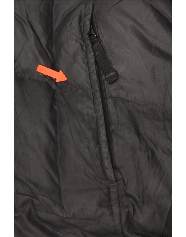 Casaco acolchoado com capuz feminino Eddie Bauer UK 14 poliéster preto médio