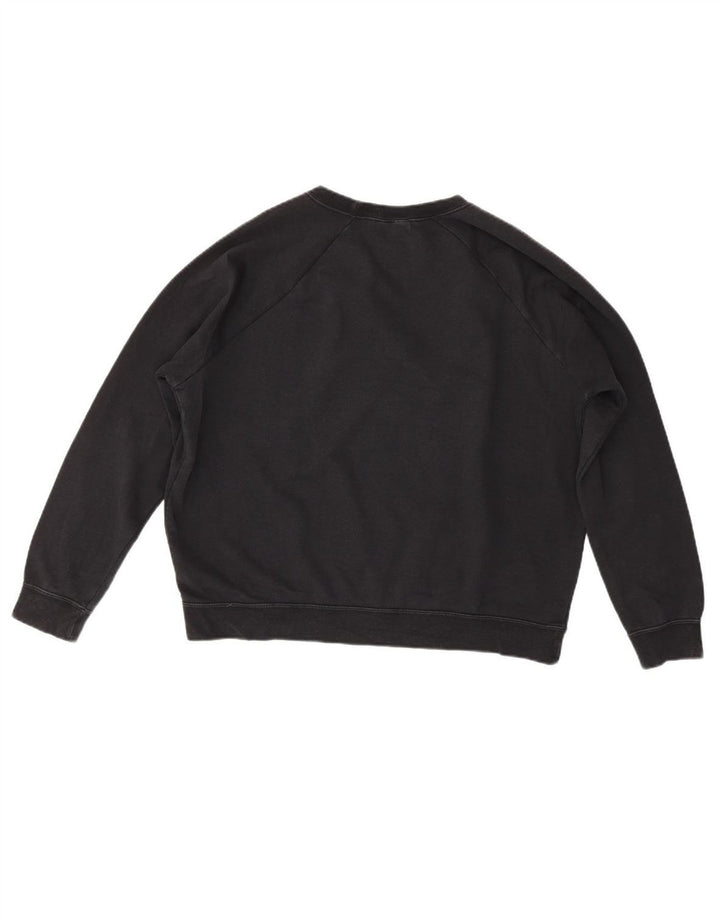 NIKE Womens Oversized Sweatshirt Jumper UK 16 Grande Algodão Preto